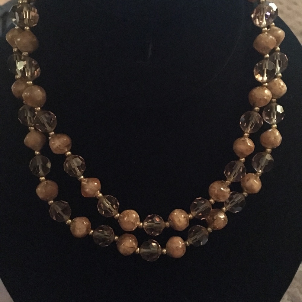 Vintage Faceted Double Strand Lisner Necklace